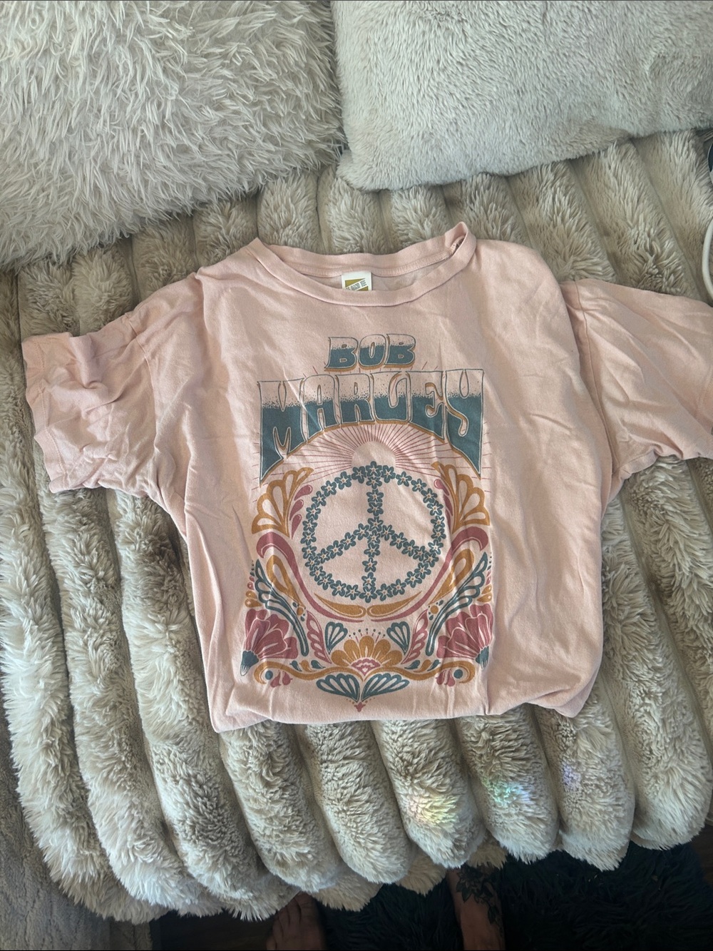American Eagle Outfitters Pale Pink Graphic Short Sleeve Oversized Tee